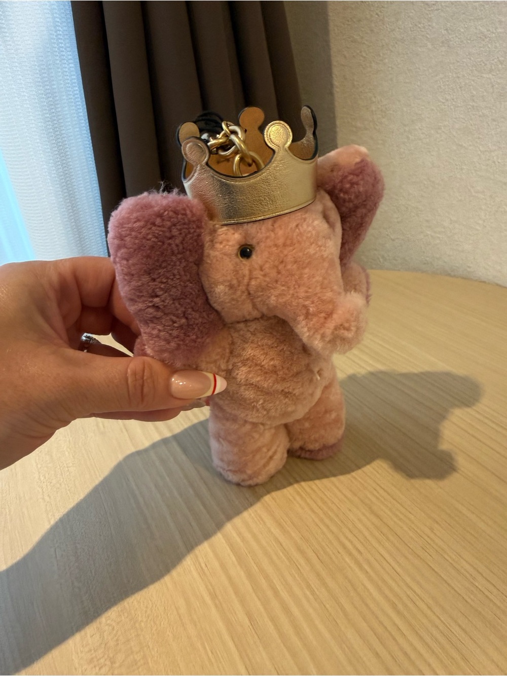 Coach Elie Elephant Bag Charm with Gold Crown - Picture 2 of 3
